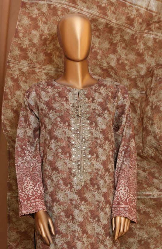 HZ Mahee Embroidered Shirt with Fancy Jacquard Dupatta Collection - MEJ-902