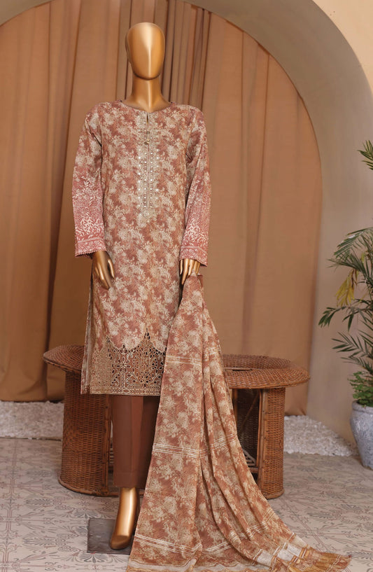 HZ Mahee Embroidered Shirt with Fancy Jacquard Dupatta Collection - MEJ-902