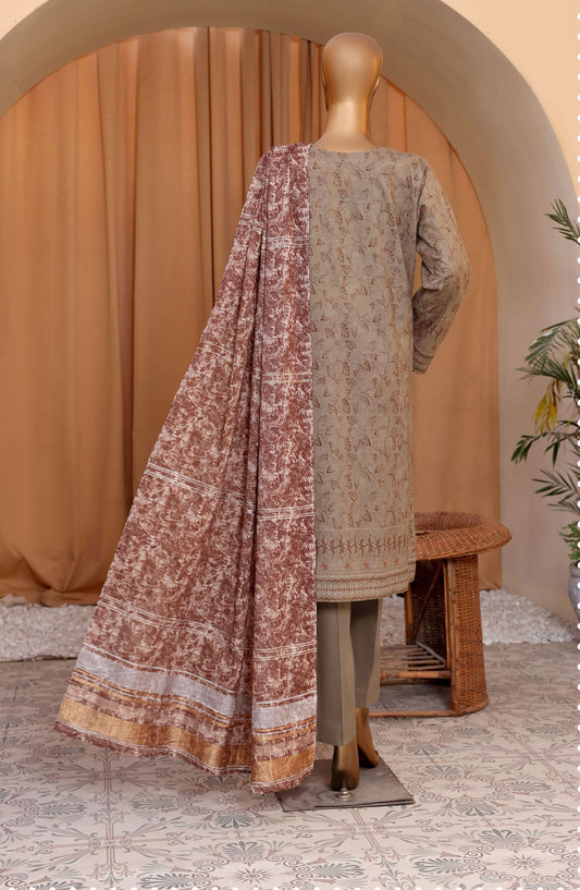 HZ Mahee Embroidered Shirt with Fancy Jacquard Dupatta Collection - MEJ-907