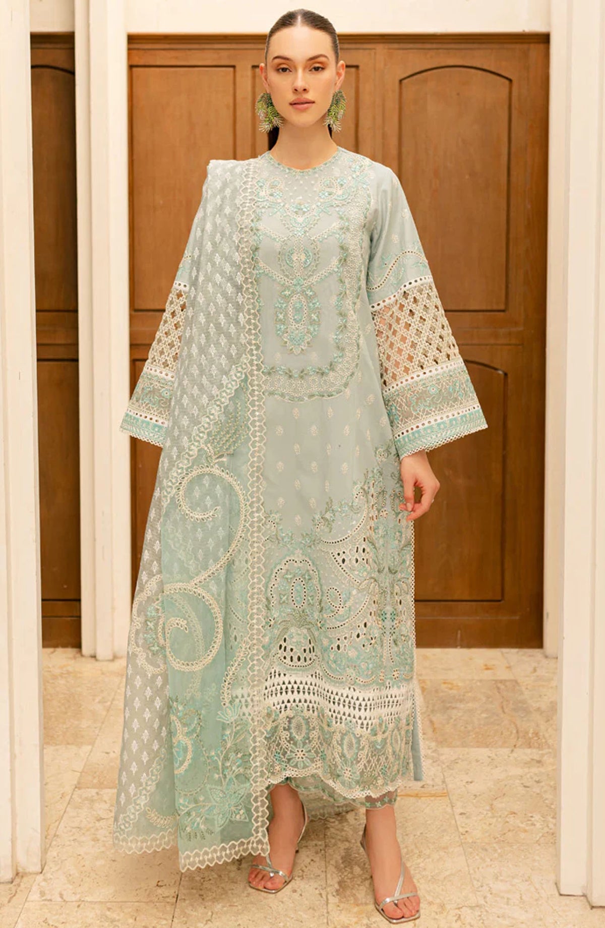 Ruhi by Marjjan Embroidered Lawn Unstitched 3 Piece Suit - MLL-05 B - MJ25RU - Blue - Summer Collection