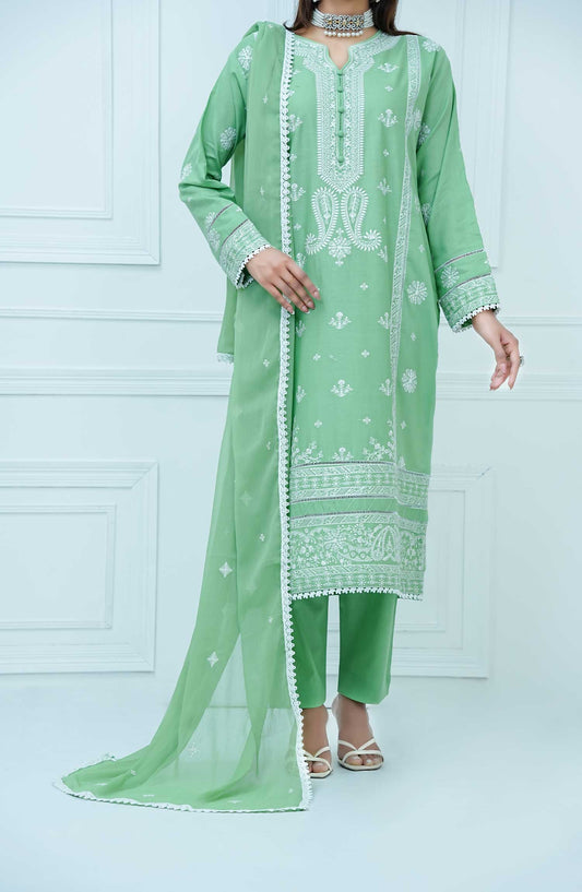 Mauve by Amna Khadija Embroidered Cotton Stitched 3 Piece Suit - MLP 02 - AK25MLP1 - Green - Casual Collection