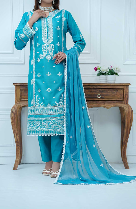 Mauve by Amna Khadija Embroidered Cotton Stitched 3 Piece Suit - MLP 05 - AK25MLP1 - Light Blue - Casual Collection