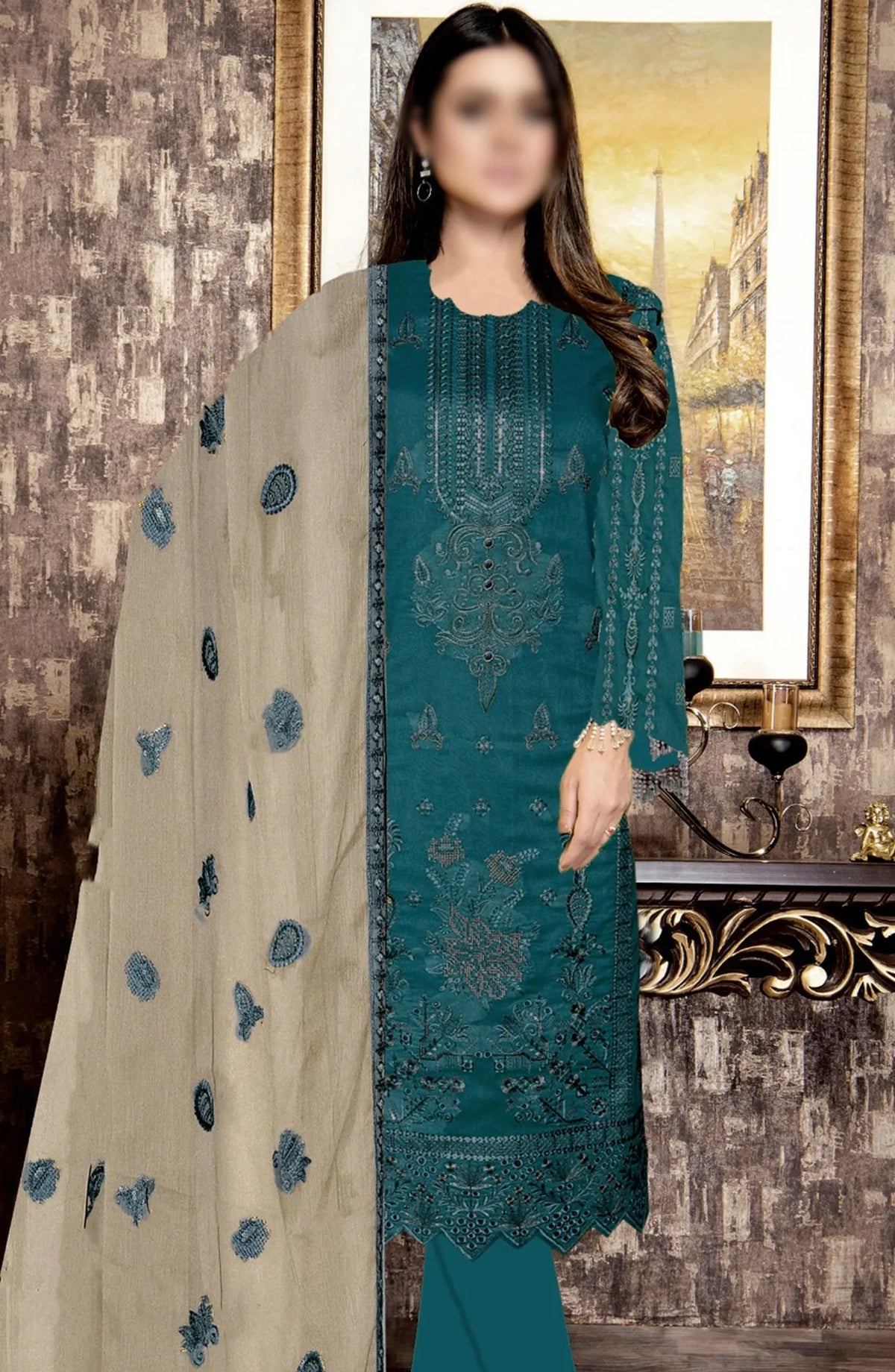 Marjjan Slub Lawn Embroidered Collection - MNC 191