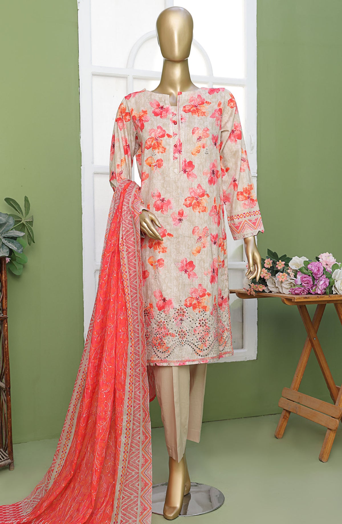 Elite by HZ Textile Embroidered Lawn Unstitched 3 Piece Suit - EC-210 - HZ25EELC - Grey - Summer Collection