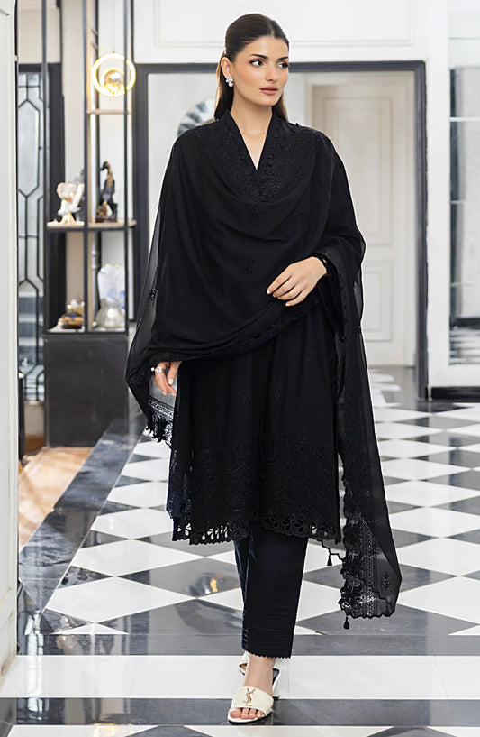 Komal by Lakhany Embroidered Lawn Unstitched 3 Piece Suit - LG-UB-0163 - LKN25KMC - Black - Summer Collection