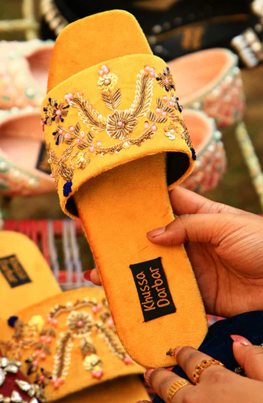 Khussa Darbar Fastive Style Slipper Moti-Choor