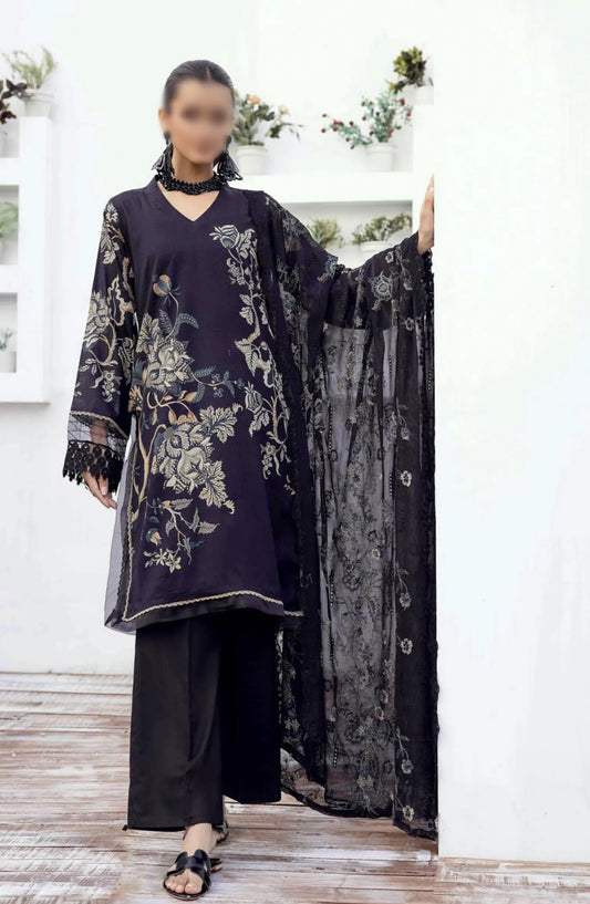 NUR Milan Rut Embroidered and Printed Lawn Collection 2024 - MR 04