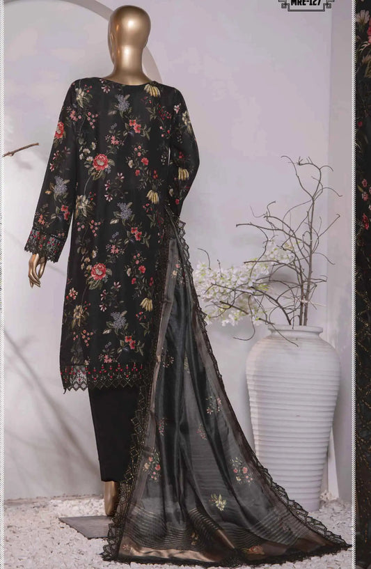 HZ Muse Luxury Raw Silk Embroidered Collection - MRE 127