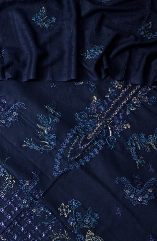 Embroidered Wool Collection with Emb Jacquard Wool shawl by Marjjan - MRW-488 A