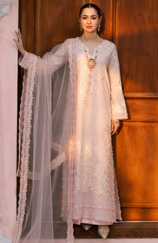 Maryum n Maria Embroidered Lawn Unstitched 3 Piece Suit - MS50154 Aghigh - MNM25ELL - Pink - Eid Collection