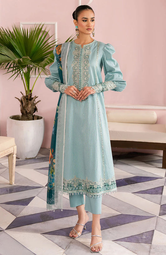 Maryum n Maria Embroidered Lawn Unstitched 3 Piece Suit - MS50158 Atoosh - MNM25ELL - Blue - Eid Collection