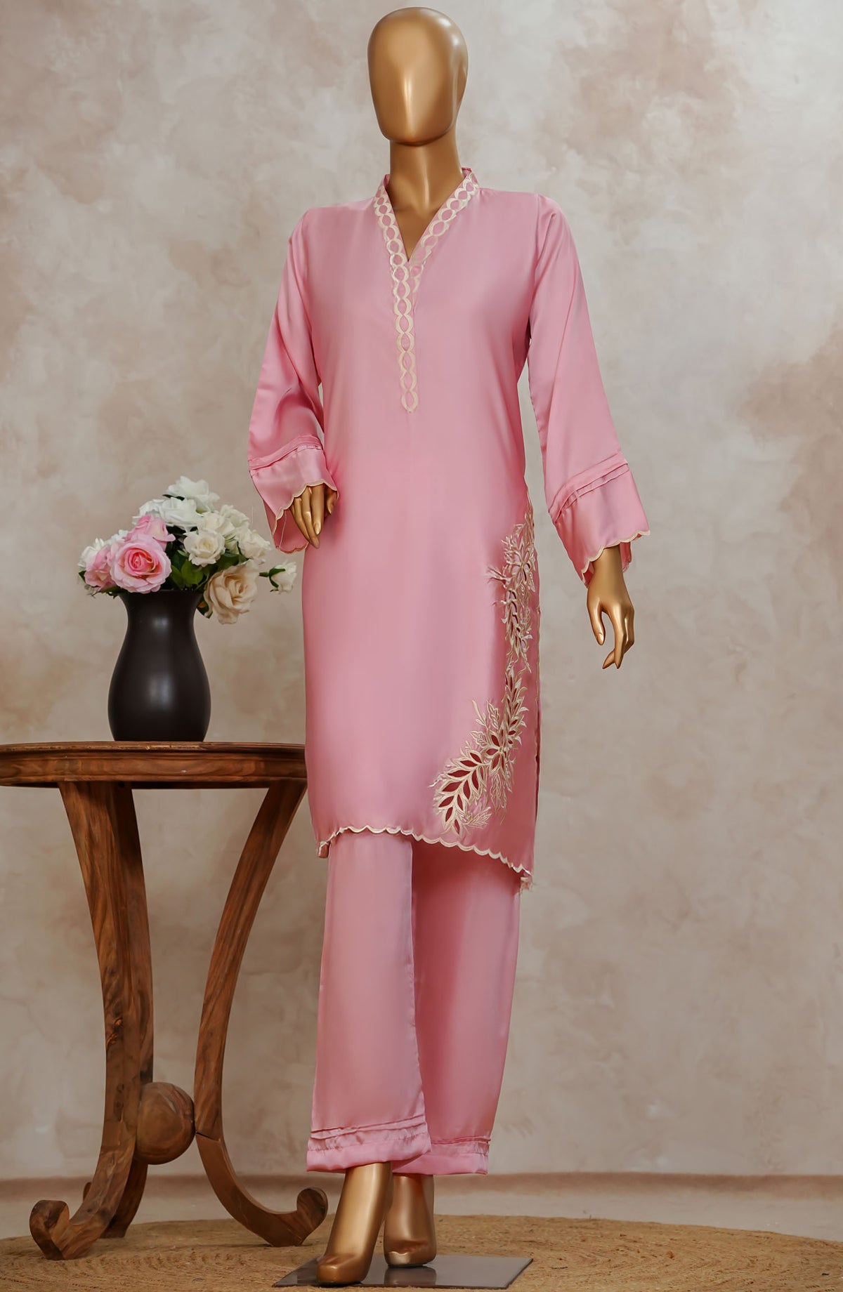 Marlene by Amna Khadija Embroidered Silk Stitched 2 Piece Suit - MSS-15 - AM25MRSD2 - D-Pink - Festive Collection