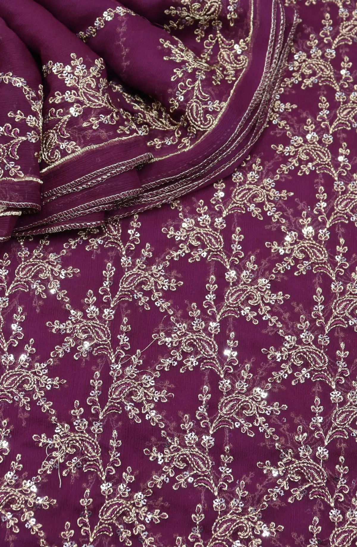 Mesum Vol-2 Unstitched Exclusive Embroidered Crinkle Chiffon Collection 2024 - MUEEC 04