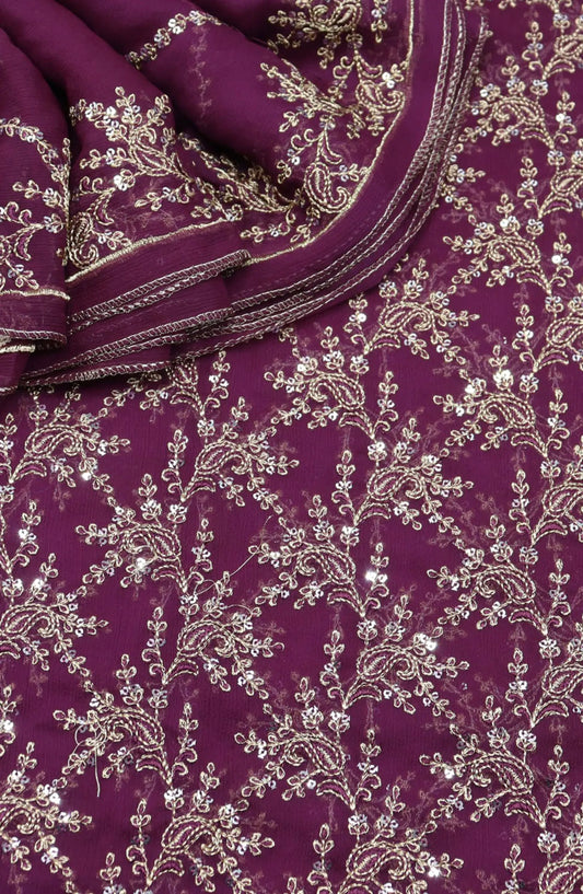 Mesum Vol-2 Unstitched Exclusive Embroidered Crinkle Chiffon Collection 2024 - MUEEC 04
