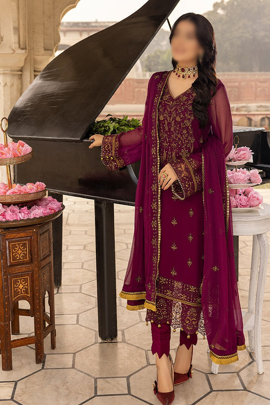 Merakish Unstitched Luxury Formal Collection 2023 - Mulberry grape