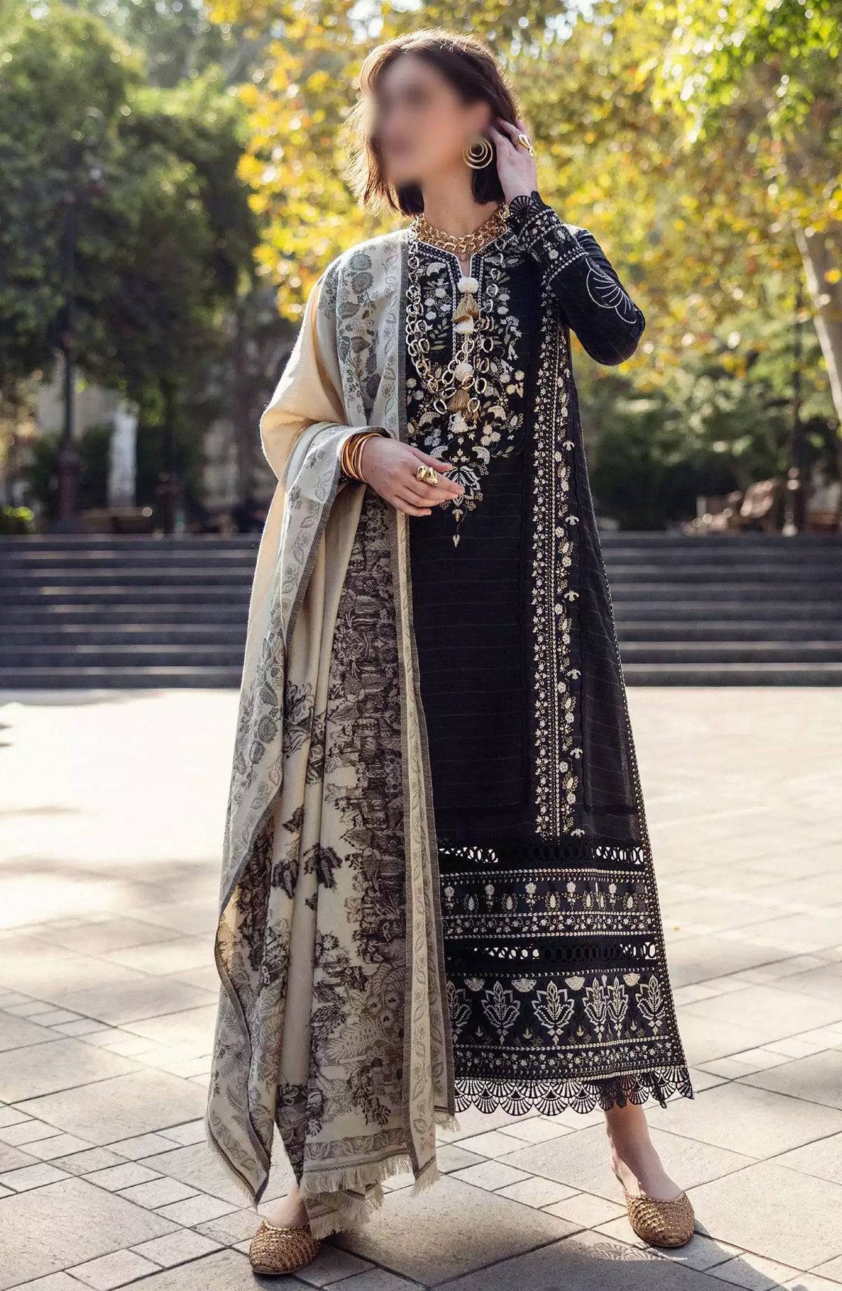 Mushq Broadway A Walk To Remember Luxury Winter Shawl Collection - MWI 11 TWISTED AFFECTION