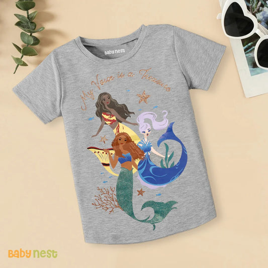 My Voice Is A Treasure Half Sleeves T-Shirts For Kids - Grey