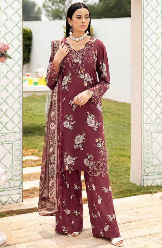 Ramsha Embroidered Lawn Unstitched 3 Piece - N-603 - R25LL - Purple - Summer Collection
