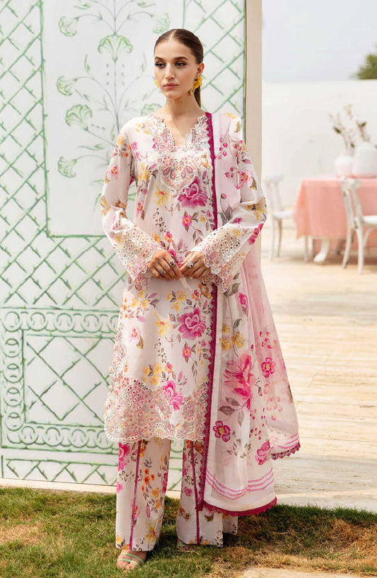Ramsha Embroidered Lawn Unstitched 3 Piece - N-608 - R25LL - Light Pink - Summer Collection