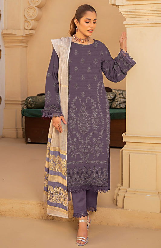 Naqsh Embroidered Lawn Unstitched 3 Piece Suit - D-03 - ALK25NQ - Purple - Summer Collection