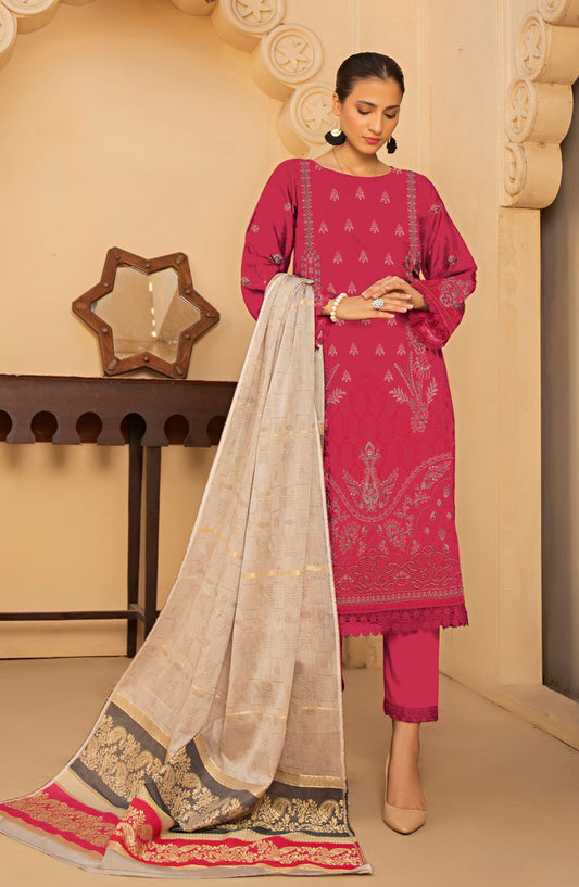 Naqsh Embroidered Lawn Unstitched 3 Piece Suit - D-01 - ALK25NQ - Pink - Summer Collection