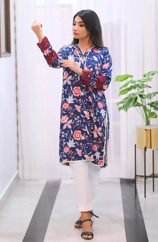Artistic wear Pret Collection - Navy blue multicolor floral sets