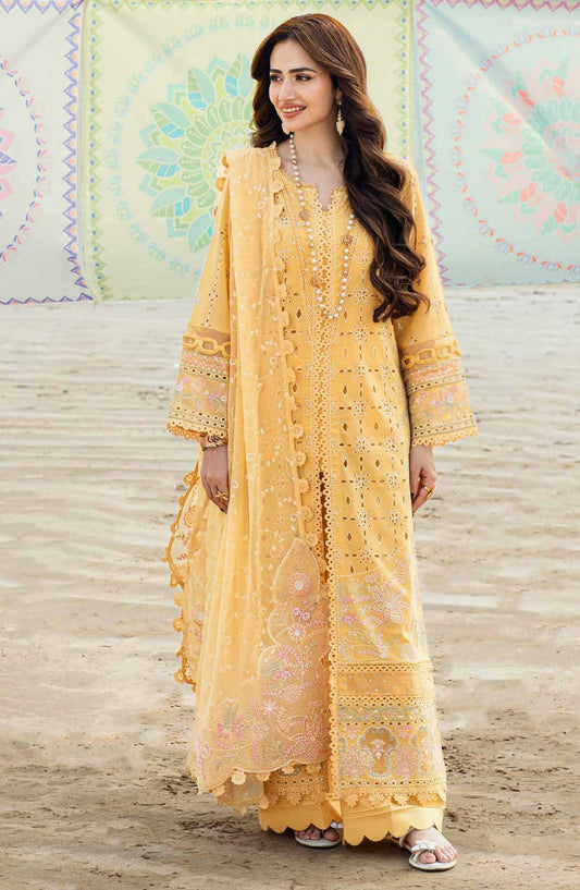 Khuwab by Nureh Chikankari Lawn Unstitched 3 Piece - NE-144 - NU25KL - Summer Collection