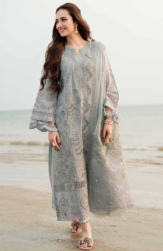Khuwab by Nureh Chikankari Lawn Unstitched 3 Piece - NE-145 - NU25KL - Summer Collection