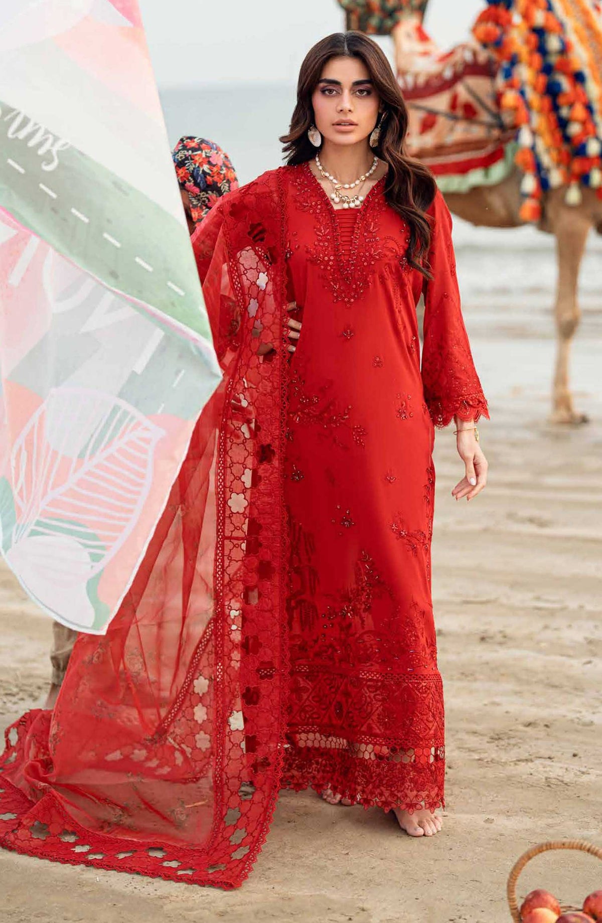 Khuwab by Nureh Chikankari Lawn Unstitched 3 Piece - NE-147 - NU25KL - Summer Collection