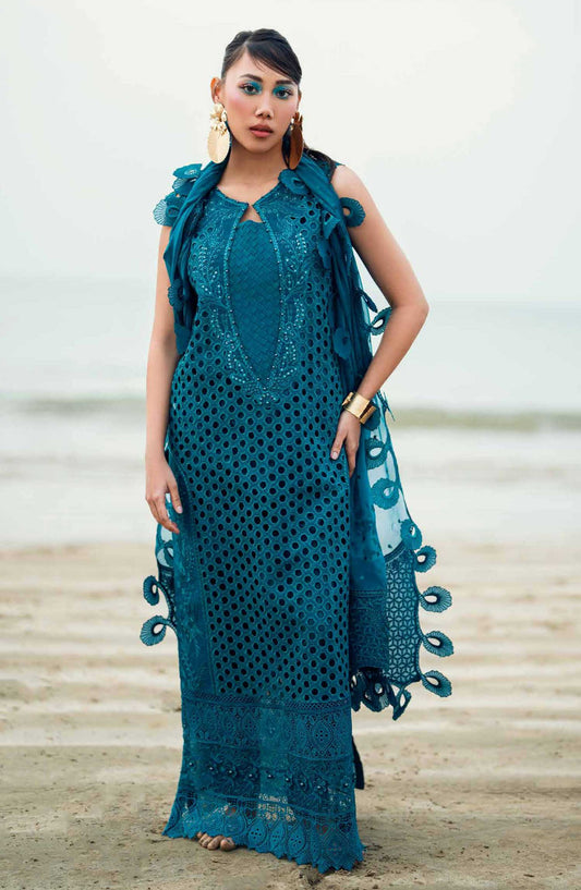 Khuwab by Nureh Chikankari Lawn Unstitched 3 Piece - NE-148 - NU25KL - Summer Collection