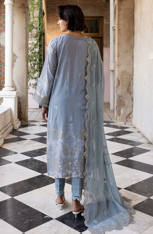 Nureh Embroidered Lawn Unstitched 3 Piece - NE-152 - NU25EJL - Blue - Summer Collection