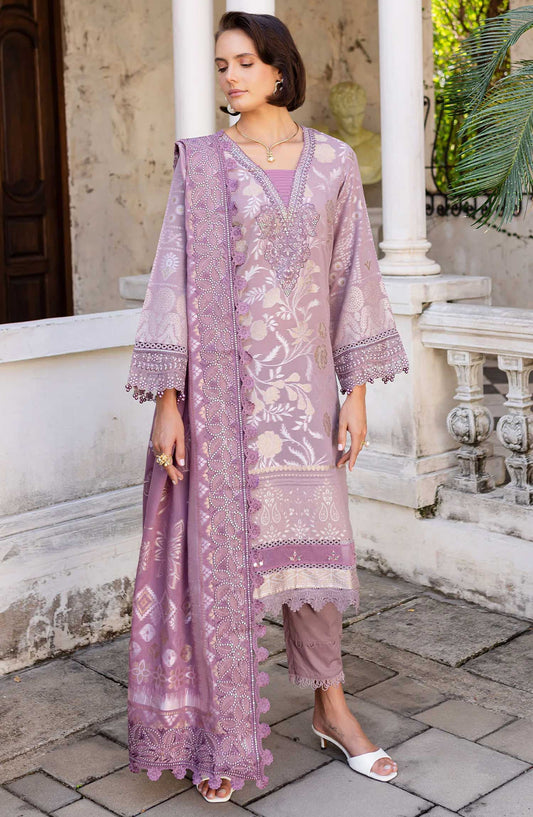 Nureh Embroidered Lawn Unstitched 3 Piece - NE-153 - NU25EJL - Purple - Summer Collection