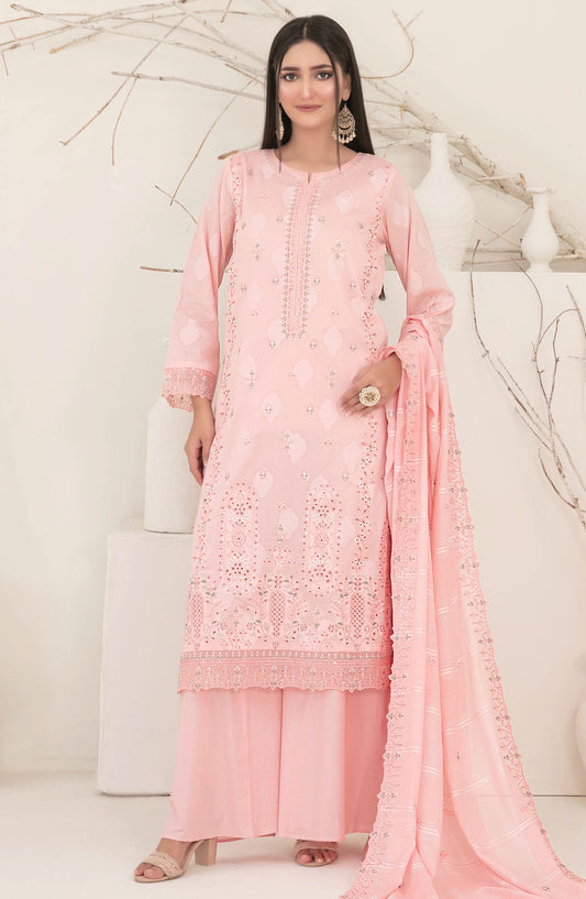 Nayeli by Tawakkal Fabrics Embroidered Lawn Unstitched 3 Piece Suit - D-2243 - TF25NAYL - Pink - Summer Collection