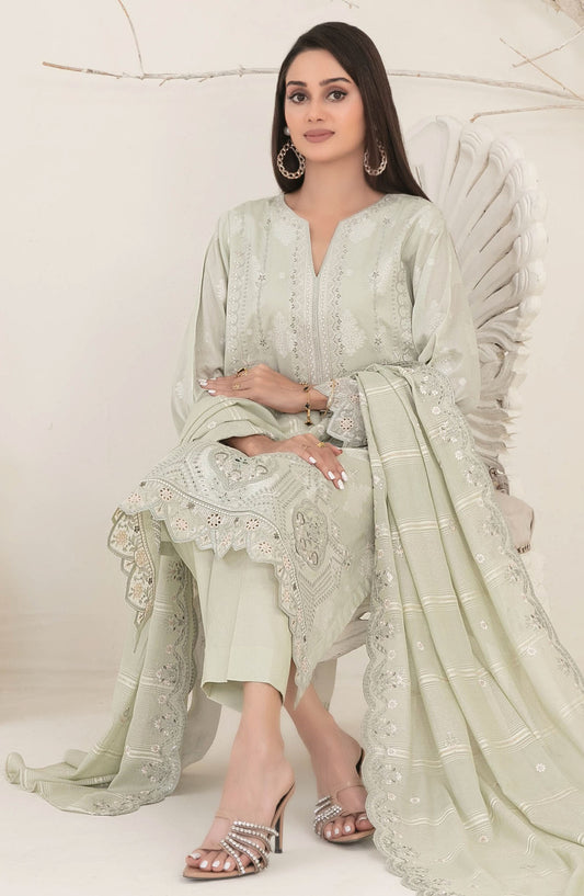 Nayeli by Tawakkal Fabrics Embroidered Lawn Unstitched 3 Piece Suit - D-2242 - TF25NAYL - Green - Summer Collection