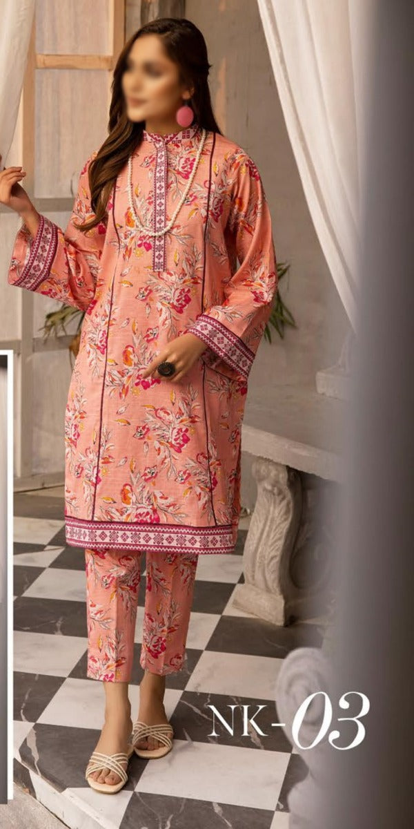 NUR Printed 02 Piece Khaddar Collection NK 03