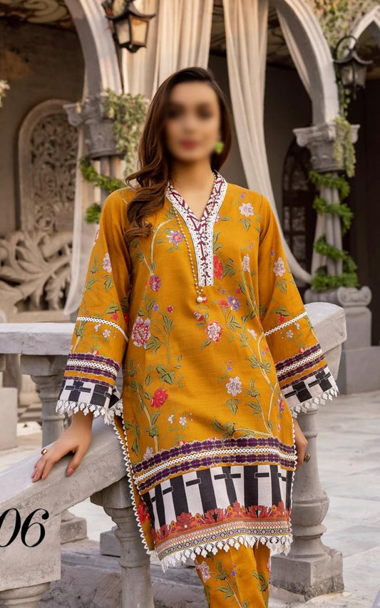 NUR Printed 02 Piece Khaddar Collection NK 06