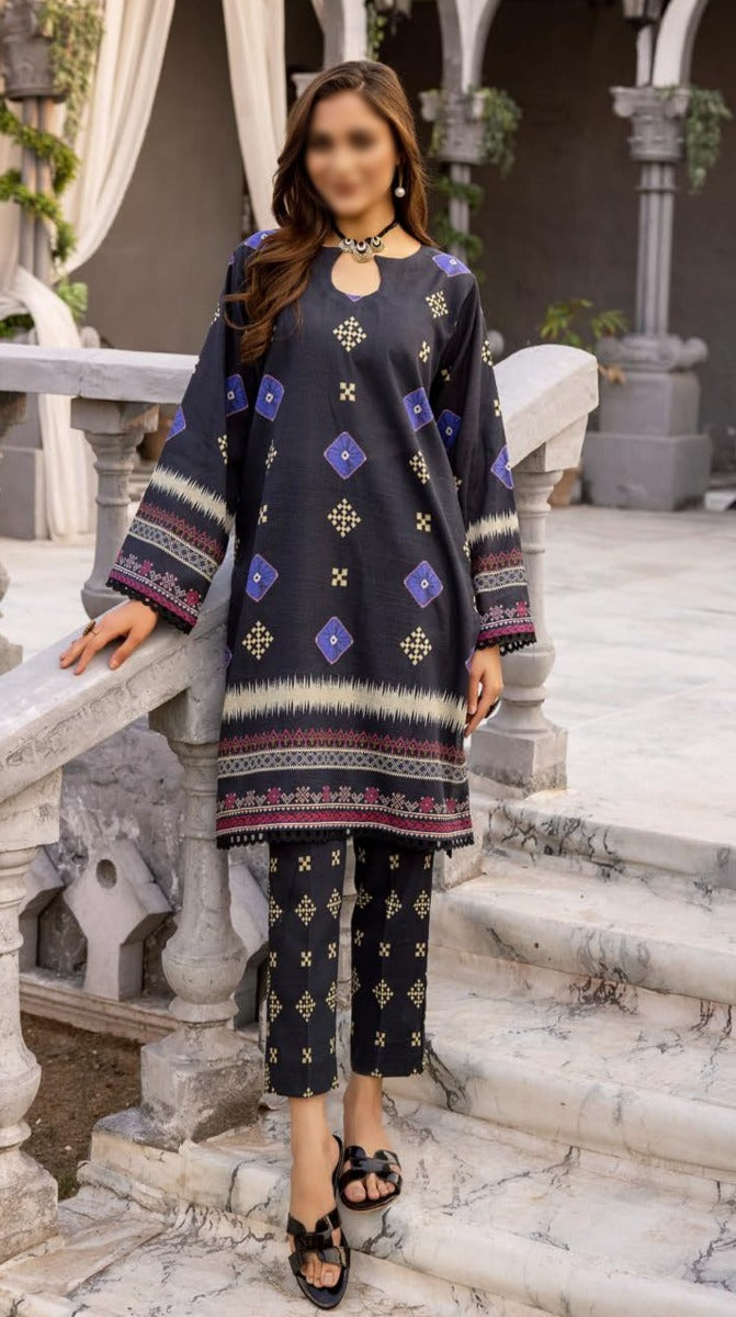 NUR Printed 02 Piece Khaddar Collection NK 07