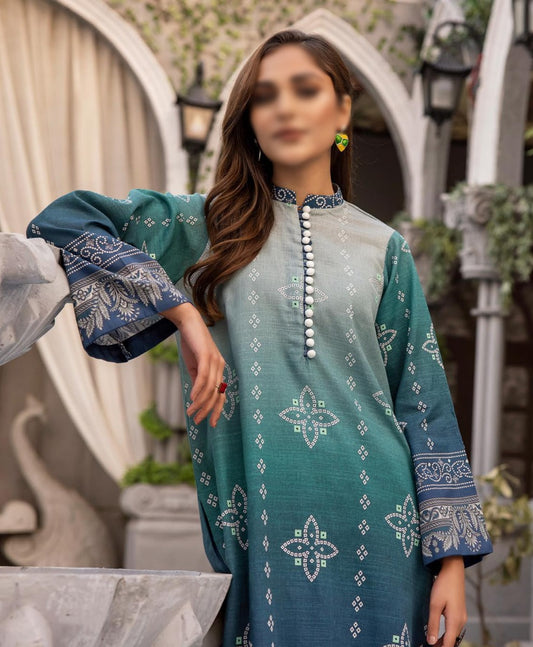 NUR Printed 02 Piece Khaddar Collection NK 09