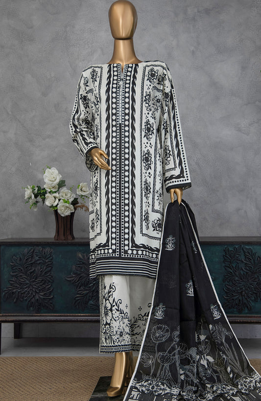 Nayab by HZ Textile Printed Lawn Unstitched 3 Piece Suit - NPE-01 - HZ25NPED - White - Summer Collection