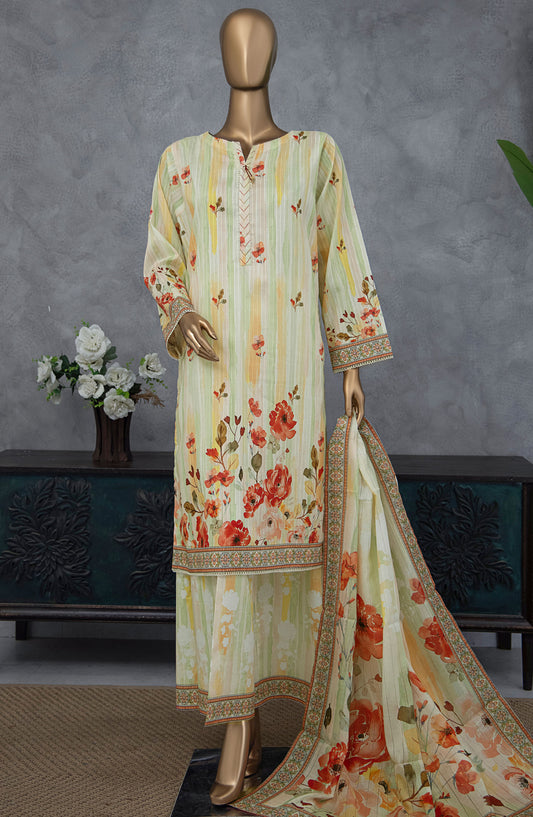 Nayab by HZ Textile Printed Lawn Unstitched 3 Piece Suit - NPE-03 - HZ25NPED - Yellow - Summer Collection