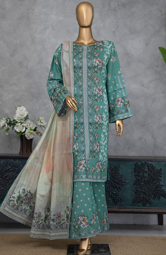 Nayab by HZ Textile Printed Lawn Unstitched 3 Piece Suit - NPE-05 - HZ25NPED - Sea Green - Summer Collection
