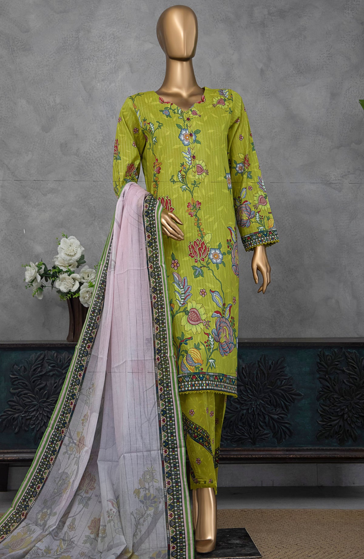 Nayab by HZ Textile Printed Lawn Unstitched 3 Piece Suit - NPE-06 - HZ25NPED - Green - Summer Collection