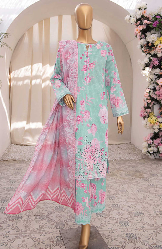 Nayab by HZ Textile Embroidered Lawn Unstitched 3 Piece - NPE-08 - HZ25NL - Green - Summer Collection