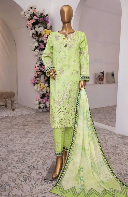 Nayab by HZ Textile Embroidered Lawn Unstitched 3 Piece - NPE-10 - HZ25NL - Lime Green - Summer Collection