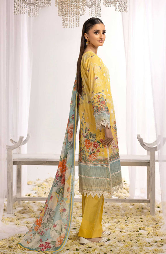 Rawayat by NUR Embroidered Lawn Unstitched 3 Piece - NR 01 - NUR25R - Yellow - Summer Collection