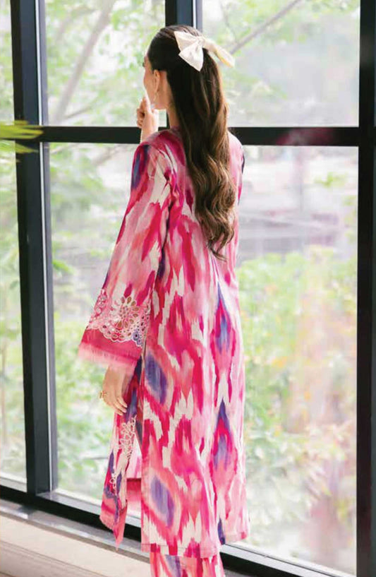 Ballerina by Nureh Embroidered Lawn Unstitched 2 Piece Suit - NU2 - 154 - NU25BC - Hot Pink - Suumer Collection