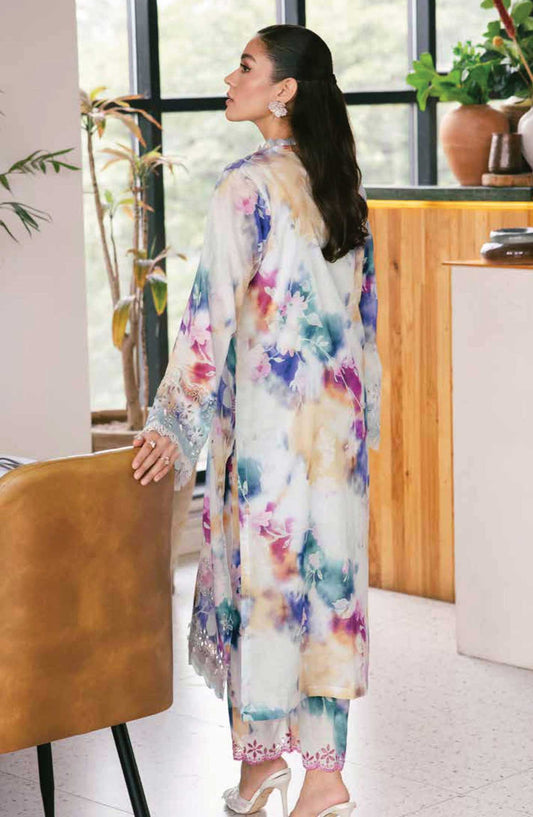 Ballerina by Nureh Embroidered Lawn Unstitched 2 Piece Suit - NU2 - 157 - NU25BC - White - Suumer Collection