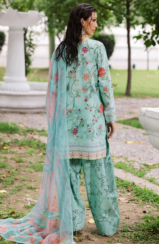 Nureh Chikankari Lawn Unstitched 3 Piece Suit - DD-03 - NU25DDCL - Green - Summer Collection