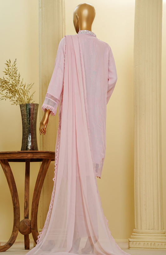 Opulent by Amna Khadija Embroidered Net Stitched 2 Piece Suit - OOPLEE-01 - AM25OOPLEE - Pink - Festive Collection