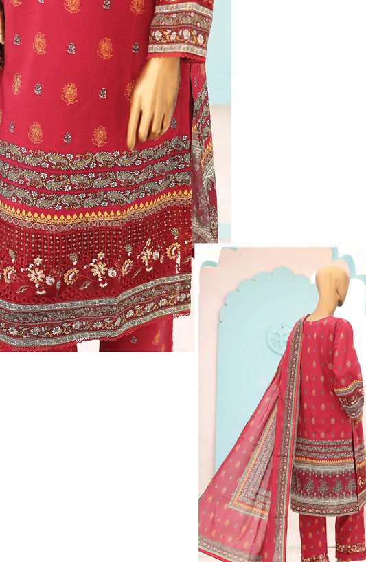 Oswah Women Embroidered Lawn Stitched Collection Vol 06 - OS 2431 K  MAroon
